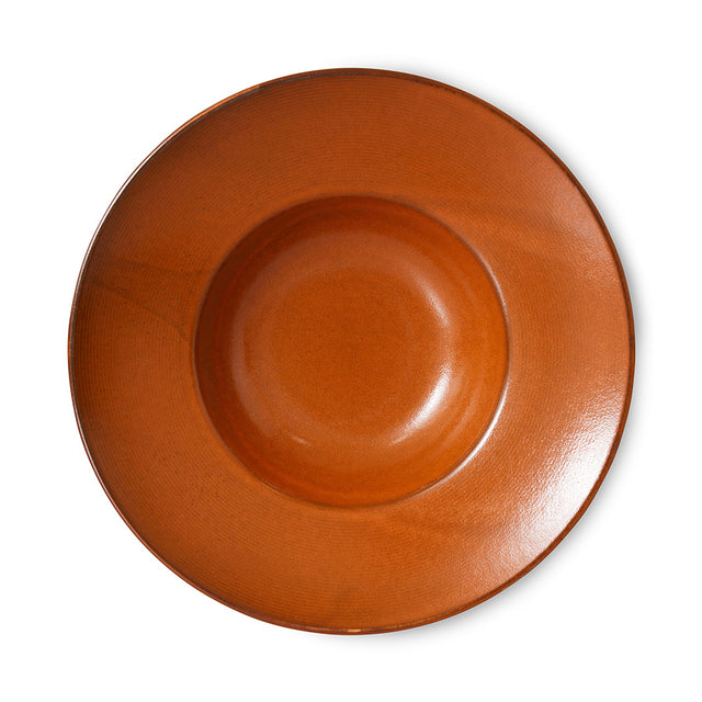 HKliving Chef ceramics: pasta plate burned orange