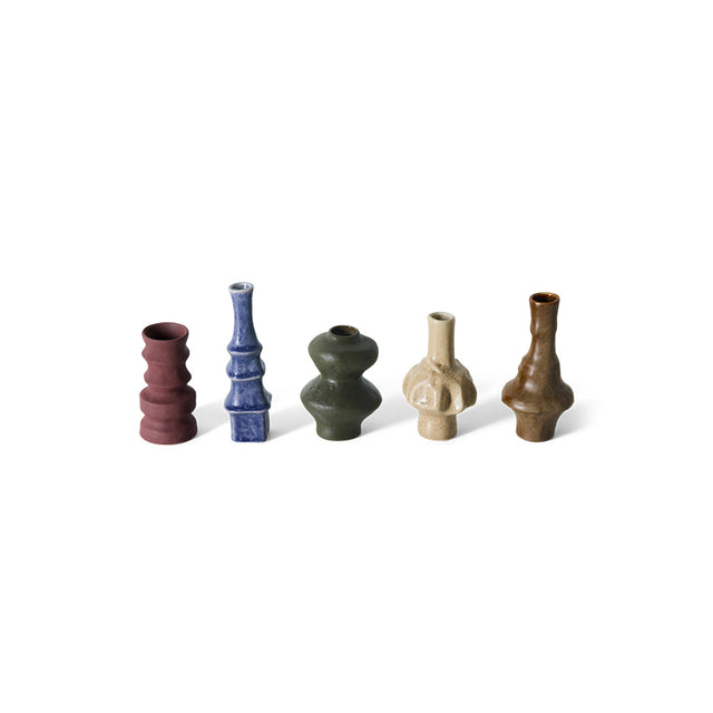 HKLIVING-70s ceramics: small vases, palette (set of 5)