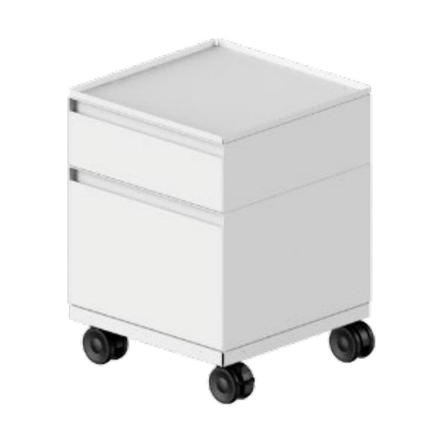 Rareraw-ECKE Trolley 二層組合 (Drawer M×1 + Drawer S×1) Texture White 紋理白