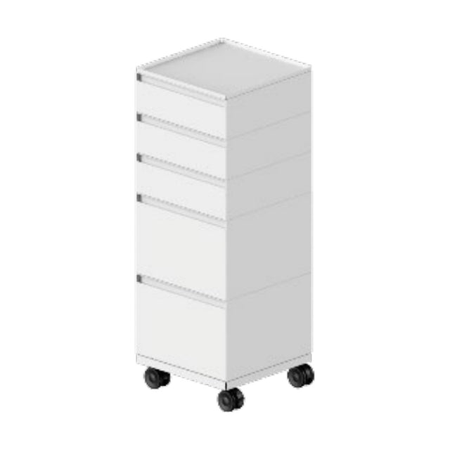 Rareraw-ECKE Trolley 五層組合 (Drawer M×2 + Drawer S×3) Texture White 紋理白
