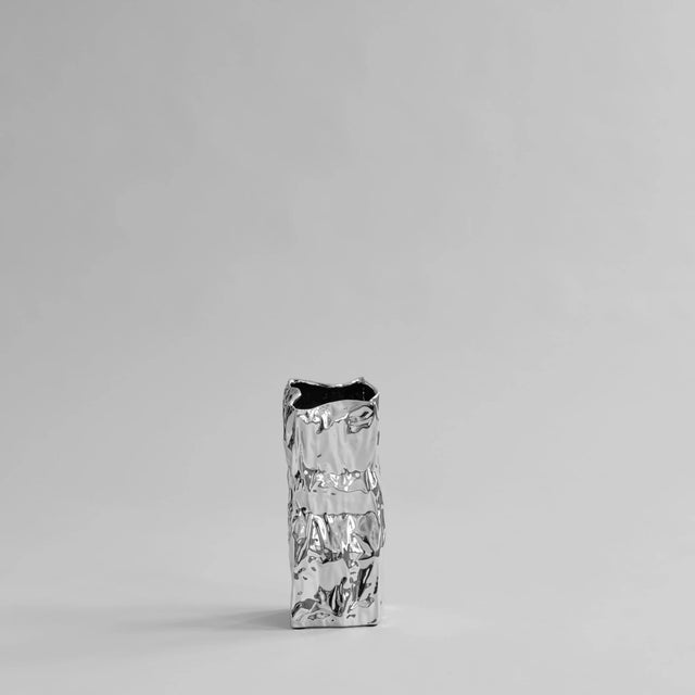 【現貨】101 Copenhagen-皺褶花瓶,中型 - 鉻銀
