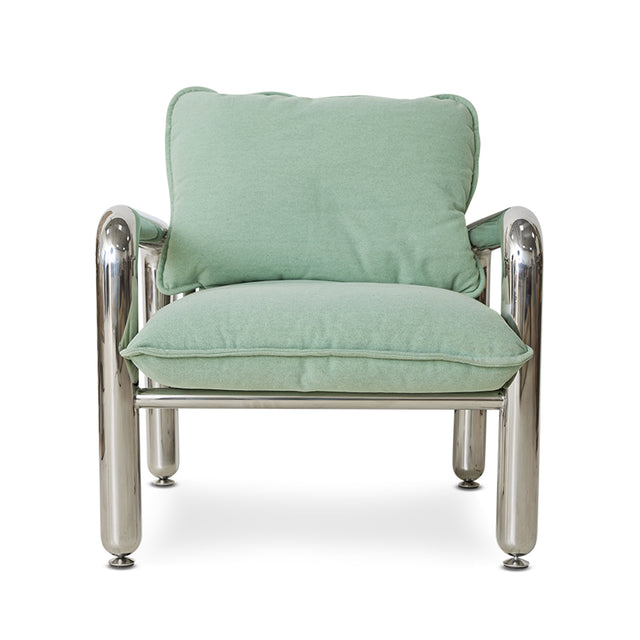 HKliving 扶手椅｜Chrome lounge armchair, canvas mint