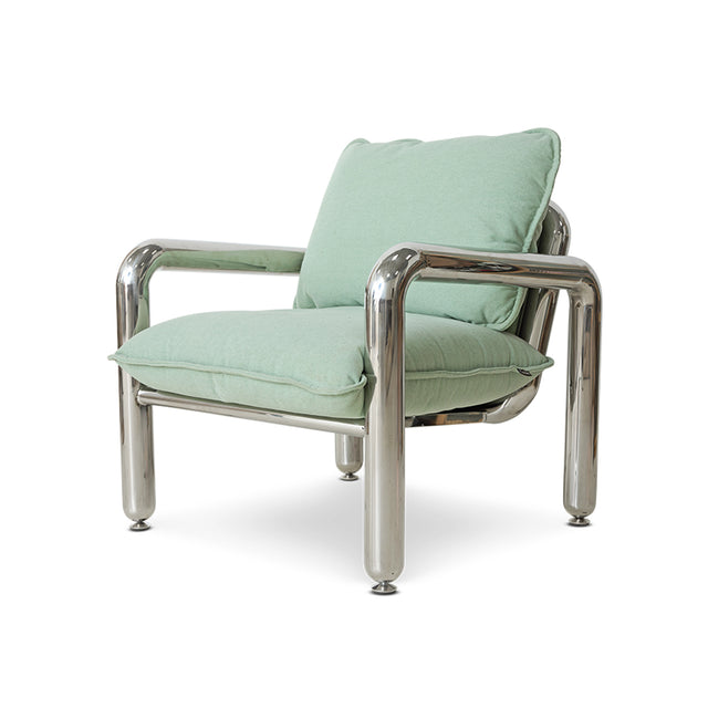HKliving 扶手椅｜Chrome lounge armchair, canvas mint