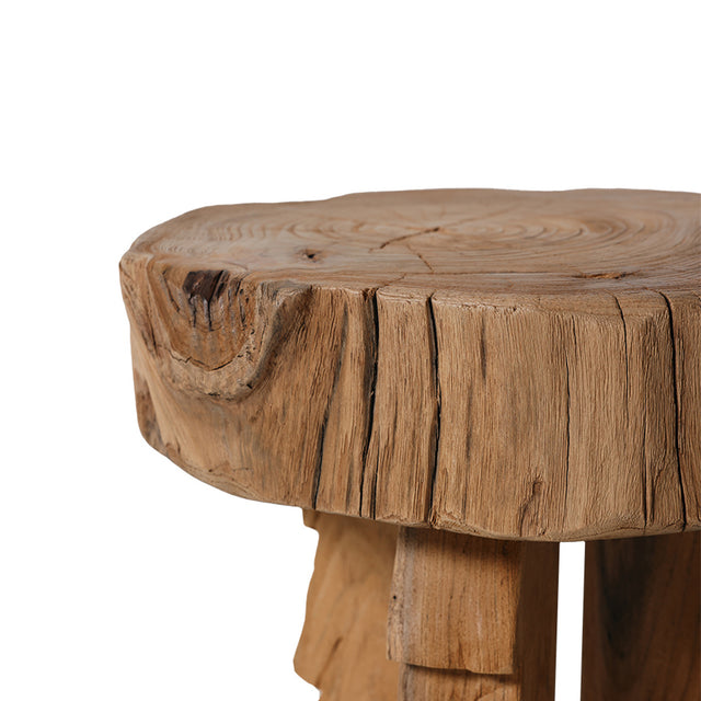 HKliving 凳｜Carved wooden stool