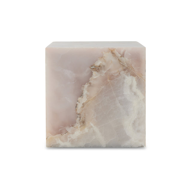 HKliving 邊桌｜Pink onyx block table