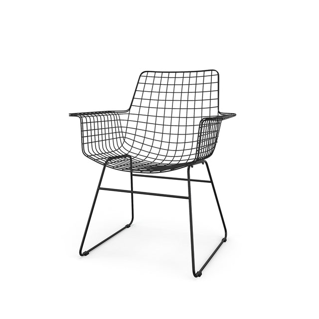 HKliving 餐椅｜Metal wire chair with arms
