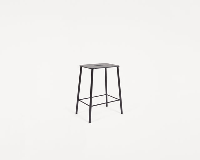 FRAMA-Adam Stool 椅凳 Frama-Adam-Stool-Anthracite-Leather-Black-H50-2.tif