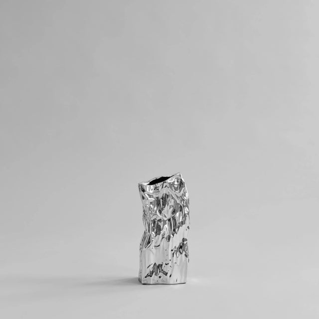 【現貨】101 Copenhagen-皺褶花瓶,中型 - 鉻銀