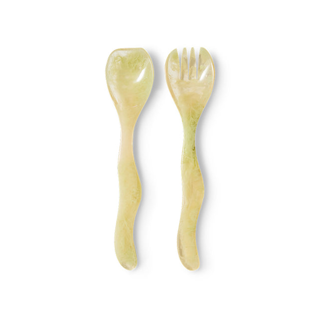 HKliving 刀叉匙｜Salad cutlery, mist green (set of 2)