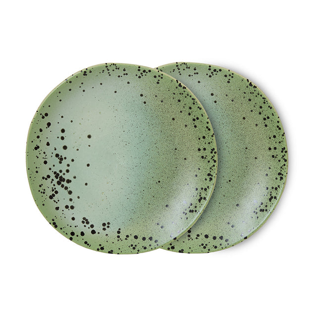 HKliving 70s ceramics: side plates (set of 2) fleck