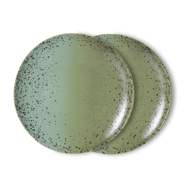 HKliving 70s ceramics: dinner plate (set of 2) fleck