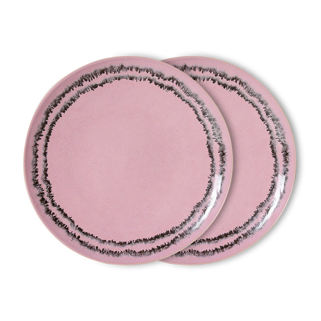 HKliving 70s ceramics: dinner plate (set of 2) bubble