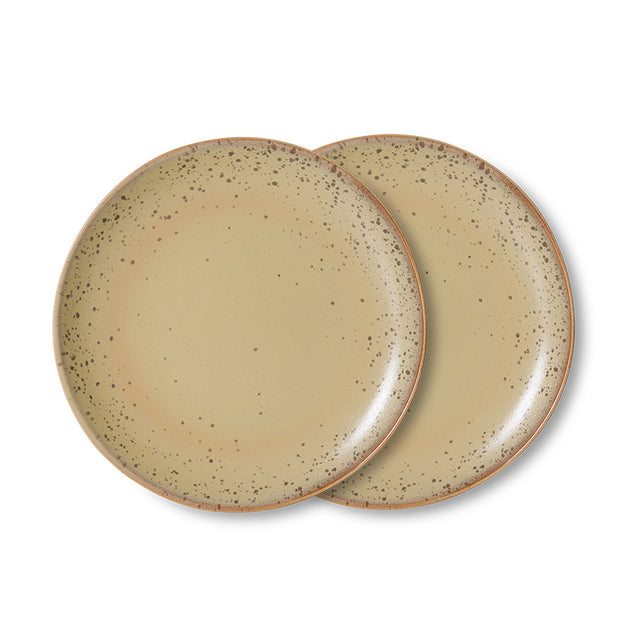 HKliving 70s ceramics: side plate (set of 2) grit