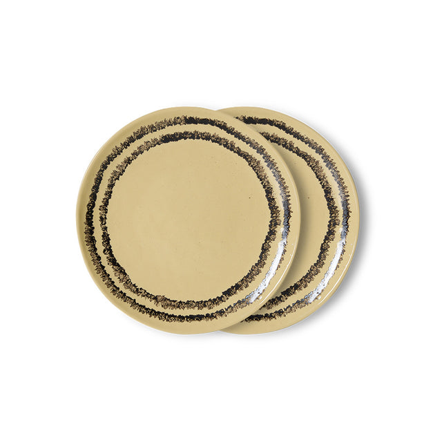 HKliving 70s ceramics: dessert plate (set of 2) vanilla