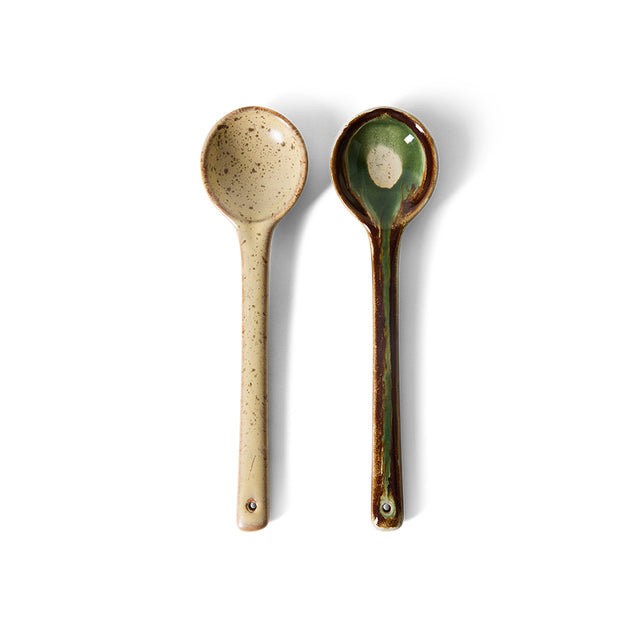 HKliving 70s ceramics: serving spoons (set of 2) hills
