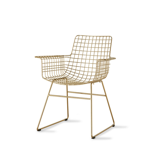 HKliving 餐椅｜Metal wire chair with arms