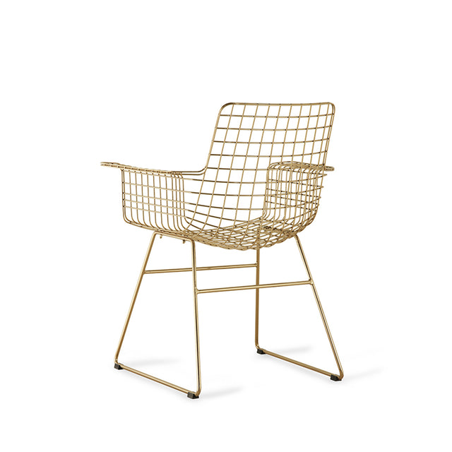 HKliving 餐椅｜Metal wire chair with arms