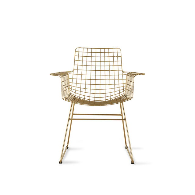 HKliving 餐椅｜Metal wire chair with arms