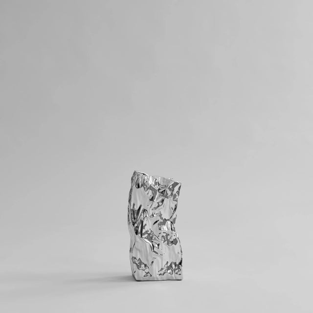 【現貨】101 Copenhagen-皺褶花瓶,中型 - 鉻銀