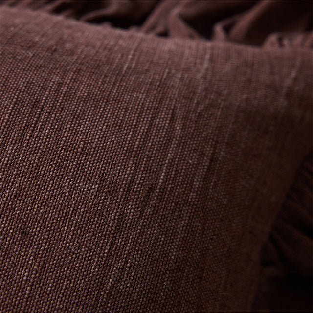 HKliving 抱枕｜Ruffle cushion, chestnut (50x50cm)