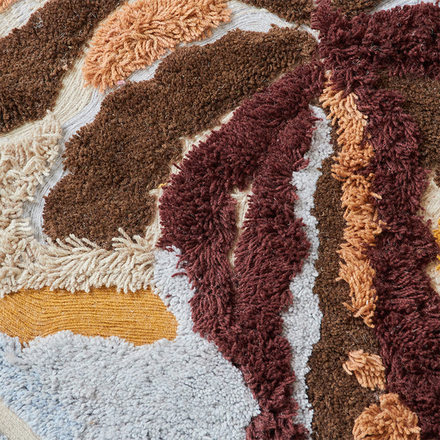 HKliving 地毯｜Round tufted rug palm beach (150x150cm)