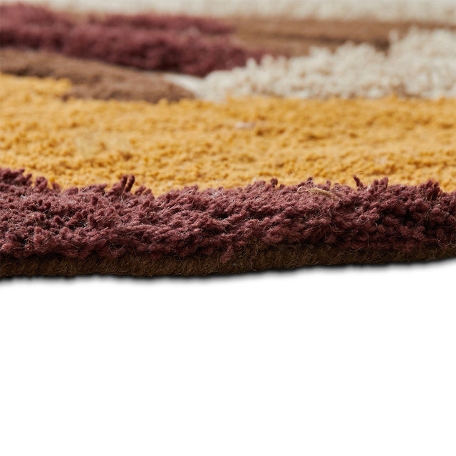 HKliving 地毯｜Round tufted rug palm beach (150x150cm)